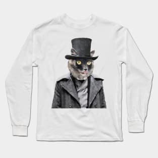 Gothic Dark Cat Long Sleeve T-Shirt